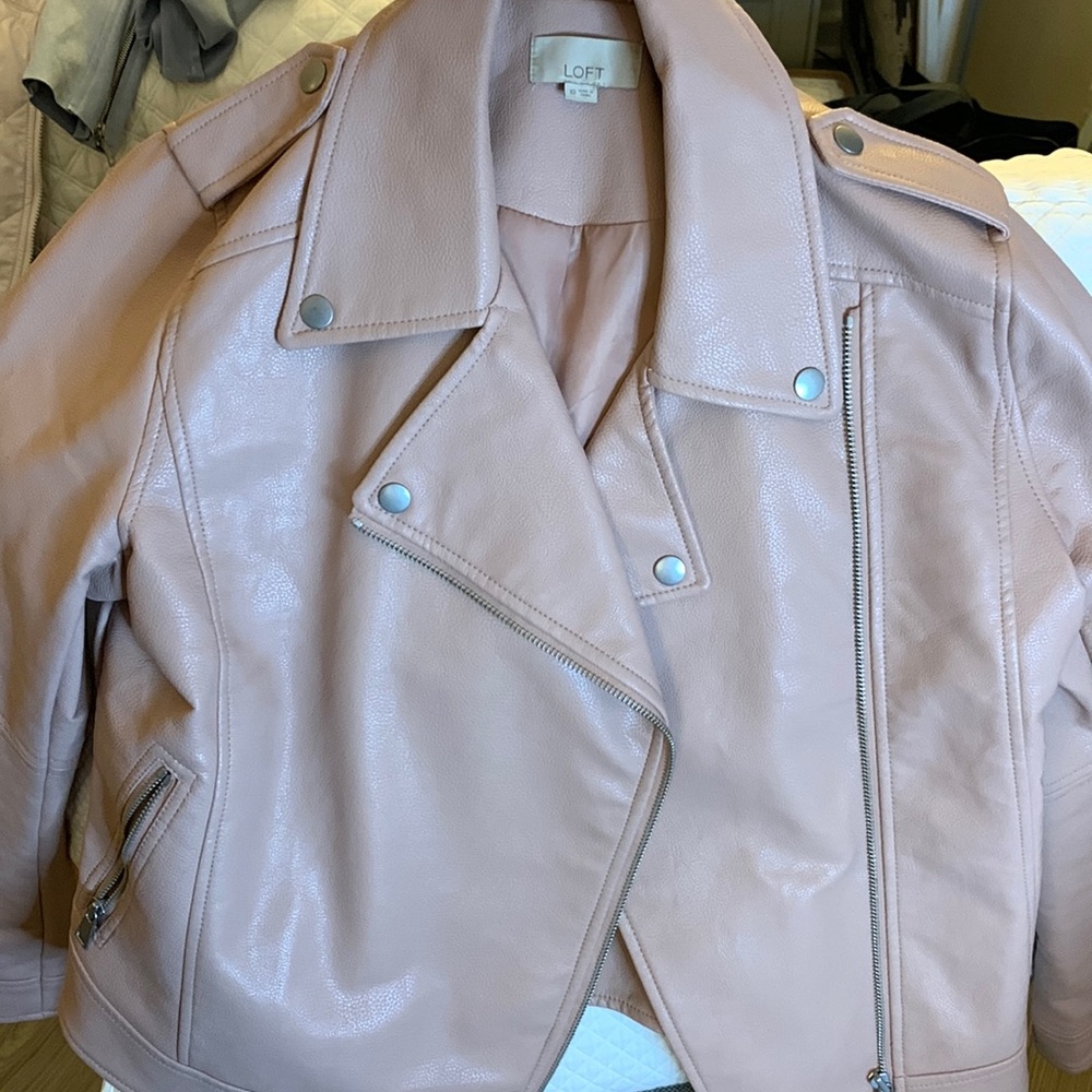 NEVER WORN dusty rose leather jacket